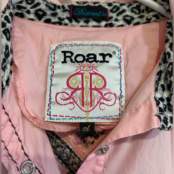 Roar Brand, Pink/Black/Leopard, Western Barrel Racing Shirt, Size XL. - Picture 7 of 7